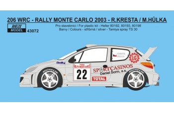 Decal – Peugeot 206 WRC „BOZIAN“ - Rally Monte Carlo 2003